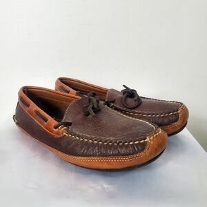L.L. Bean Men's Bison Double-Sole Slippers, Leather-Lined Size 7
